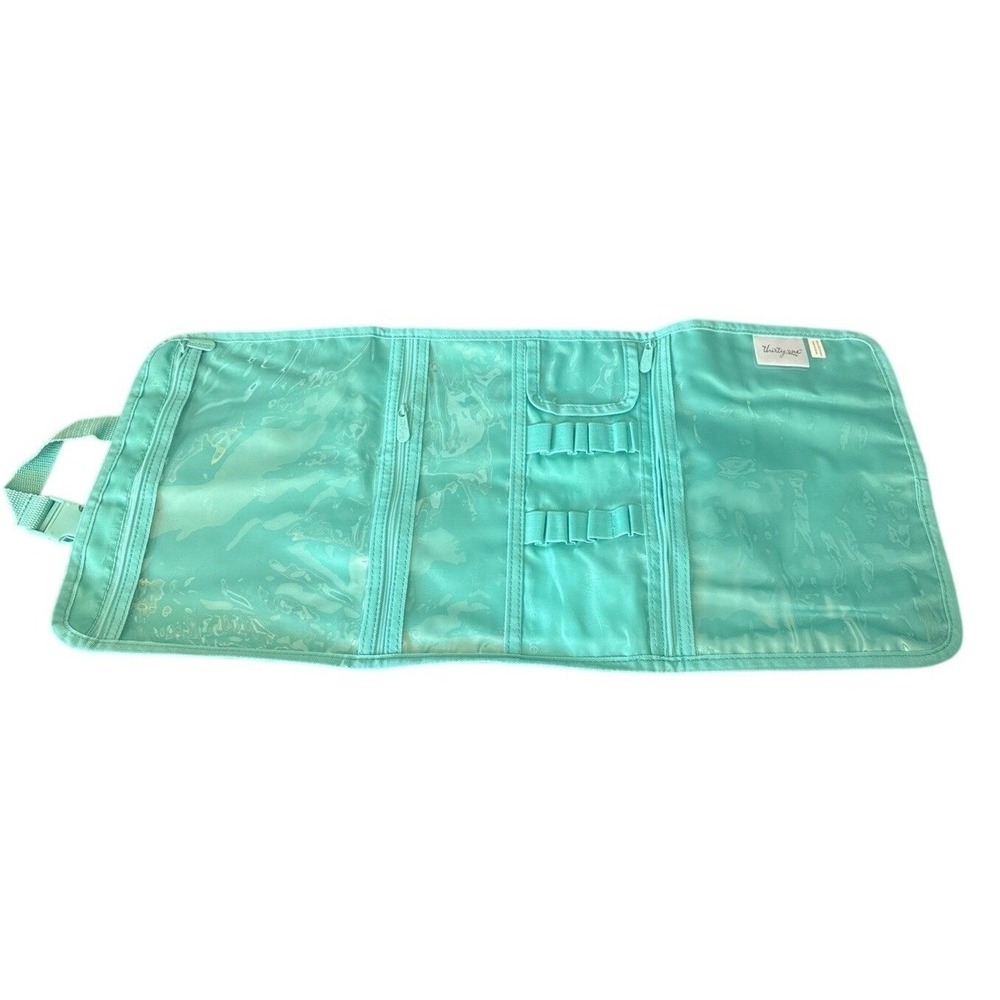 Thirty-One Foldable Hanging Organizing Tote Makeup Travel Bag Turquoise NEW